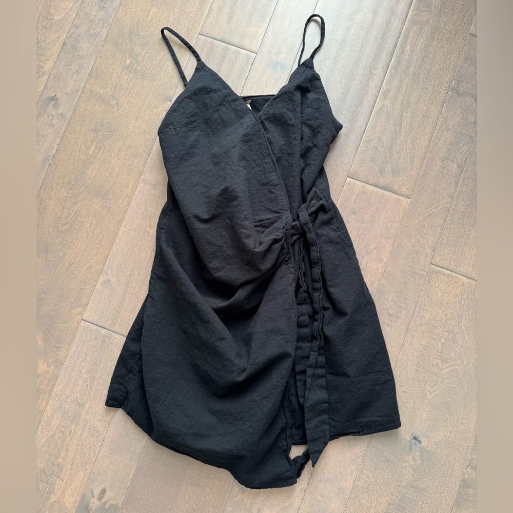 Free People Black Mini Wrap Dress